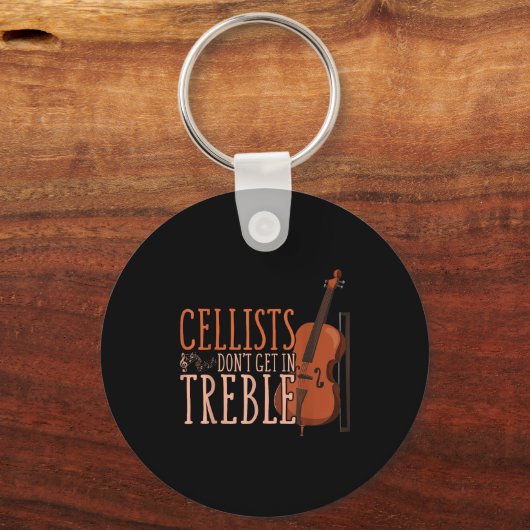 Cellists Don't Get In Trouble Funny Cello Sleutelhanger (Voorkant)