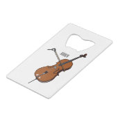 Cello-afbeelding cartoon kredietkaart flessenopener (Voorkant Gekanteld)