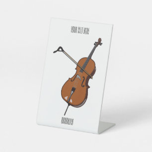Cello-afbeelding cartoon reclamebord met voetstuk