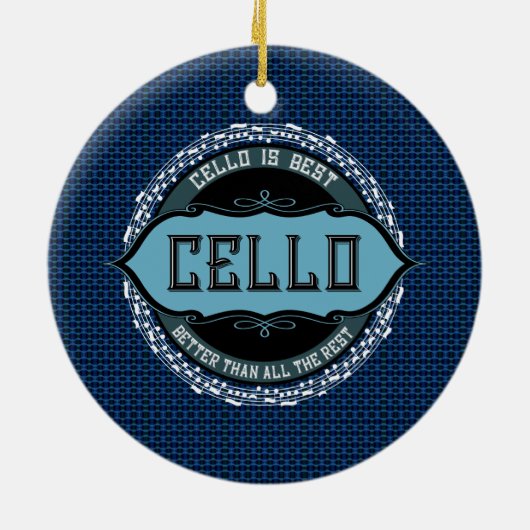 Cello Best Music Note Circle Keramisch Ornament (Achterkant)