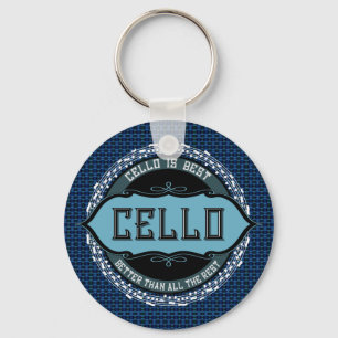 Cello Best Music Note Circle Sleutelhanger
