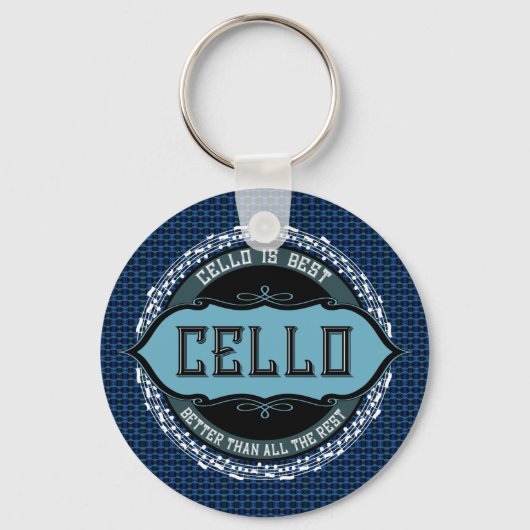 Cello Best Music Note Circle Sleutelhanger (Voorkant)