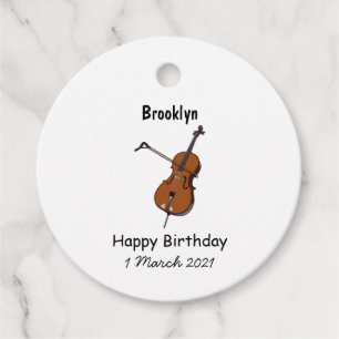 Cello cartoon illustratie  bedankjes labels