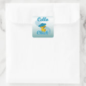 Cello Chick #3 Vierkante Sticker (Tas)