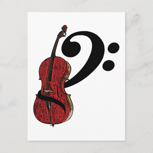 Cello Clef Briefkaart (Voorkant)