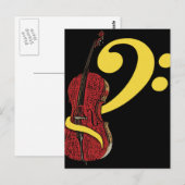 Cello Clef Briefkaart (Voorkant / Achterkant)