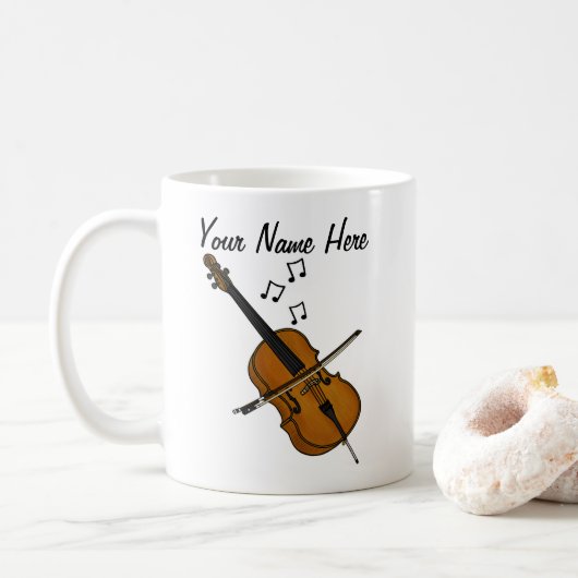 Cello Custom Mug Cellist String Musicien Cadeau (Avec donut)