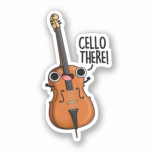 Cello Daar Cute Music Pun Sticker