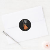 Cello Daar Funny Music Pun Dark BG Ronde Sticker (Envelop)