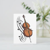 Cello en Muziek Briefkaart (Staand voorkant)