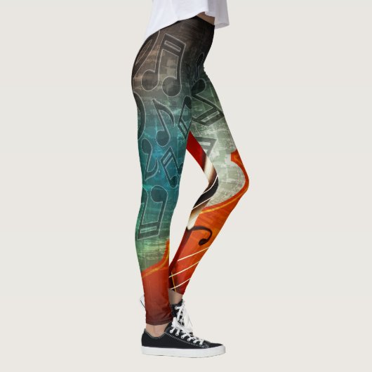 Cello en Muzieknoten Leggings (Rechts)