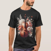 Cello Esthetische Bloemen Cello Speler Meisjes Vro T-shirt (Voorkant)