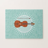 Cello Fun Turquoise Swirl Music Legpuzzel (Horizontaal)