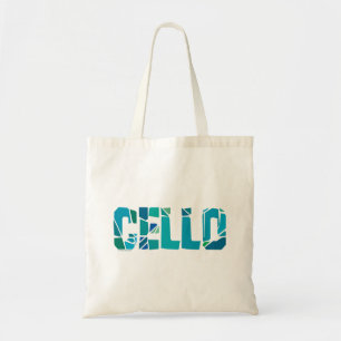 Cello gebarsten tote bag