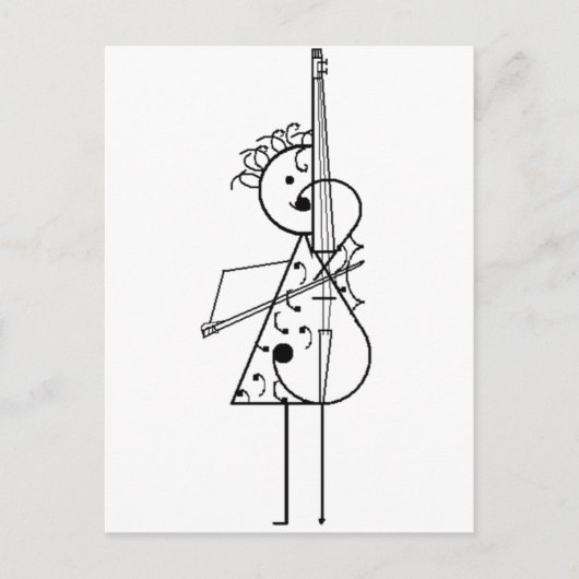 Cello Girl Briefkaart (Voorkant)