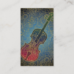 Cello Gold Filigree - Colorful Music Visitekaartje