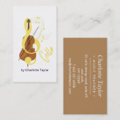 Cello Graphic Musician Music Theme Visitekaartje (Voorkant / Achterkant)