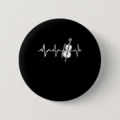 Cello Heartbeat Classic Cellist Gift Idee Ronde Button 5,7 Cm (Voorkant)