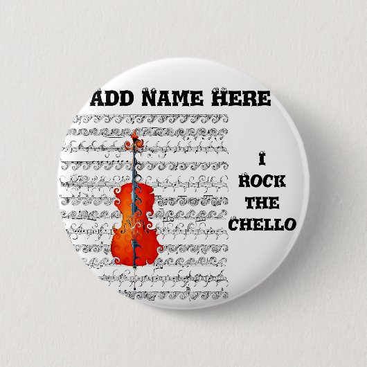 Cello & ik Rock!_ Ronde Button 5,7 Cm (Voorkant)