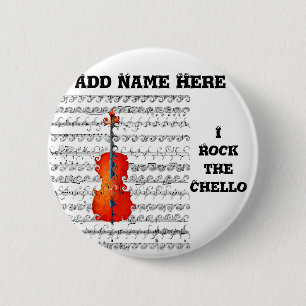 Cello & ik Rock!_ Ronde Button 5,7 Cm