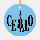 Cello in Cello Keramisch Ornament (Voorkant)