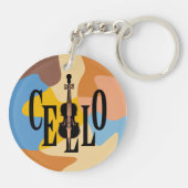 Cello in Cello Sleutelhanger (Achterkant)