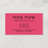 Cello Instruction Lessons Hot Pink Visitekaartjes (Achterkant)