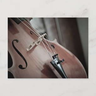 Cello-instrument met klassieke muziekstrengen briefkaart