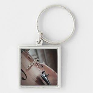 Cello-instrument met klassieke muziekstrengen sleutelhanger