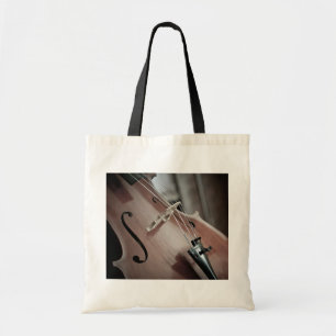Cello-instrument met klassieke muziekstrengen tote bag