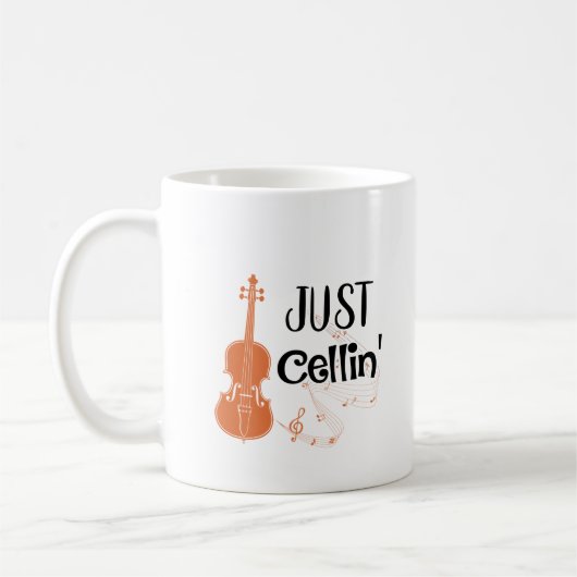 Cello Just Cellin Musician Cellist Koffiemok (Links)