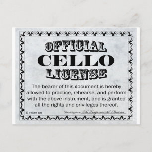 Cello-licentie Briefkaart