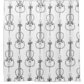 Cello Lijntekening Douchegordijn (Voorkant)