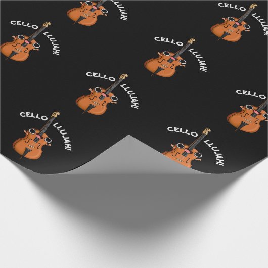 Cello-llujah Funny Cello Pun Dark BG Cadeaupapier (Hoek)