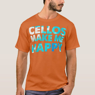 Cello maakt me gelukkig Cellist Cadeau Cellospeler T-shirt