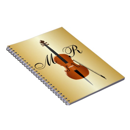 Cello met monogram notitieboek (Rechterzijde)