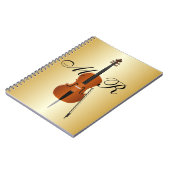 Cello met monogram notitieboek (Linkerzijde)