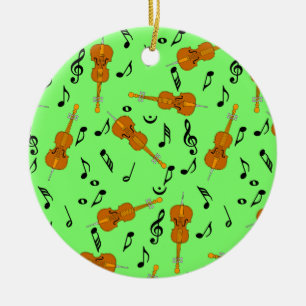 Cello Music Note Pattern Keramisch Ornament