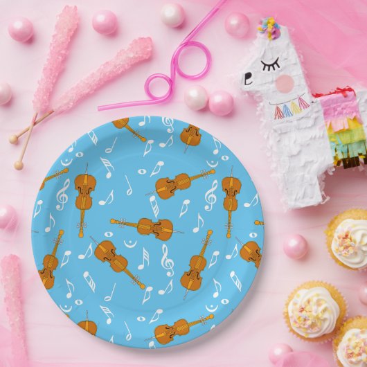 Cello Music Note Pattern Papieren Bordje (Feest)