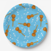 Cello Music Note Pattern Papieren Bordje (Voorkant)