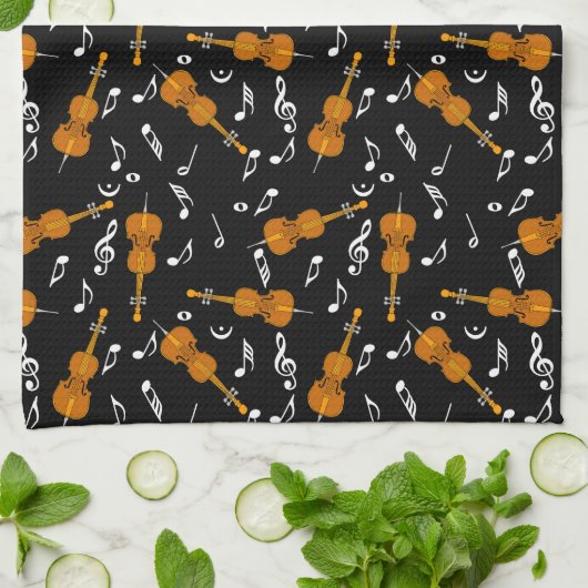 Cello Music Note Pattern Theedoek (Gevouwen)