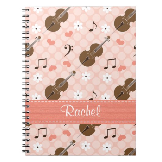 Cello Music Note Spiral Notitieboek Journal (Voorkant)