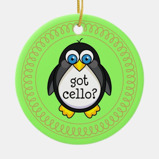 Cello Music Penguin Ornament Gift (Voorkant)