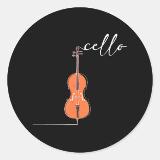 Cello Muzikant Instrument Muziekliefhebbers Ronde Sticker