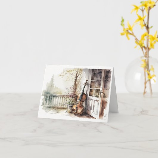  Cello Note Kaart (Gele Bloem)