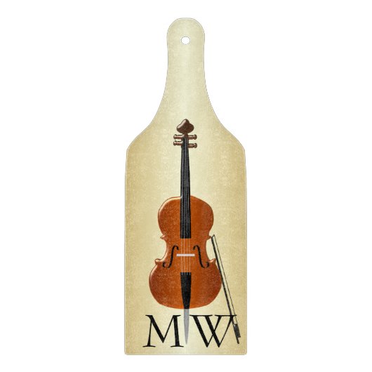 Cello ontwerp monogram snijplank (Voorkant)
