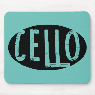 Cello Ovaal Ruw Tekst Muismat