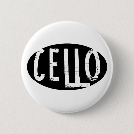 Cello Ovaal Ruw Tekst Ronde Button 5,7 Cm (Voorkant)