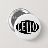 Cello Ovaal Ruw Tekst Ronde Button 5,7 Cm (Voorkant /achterkant)