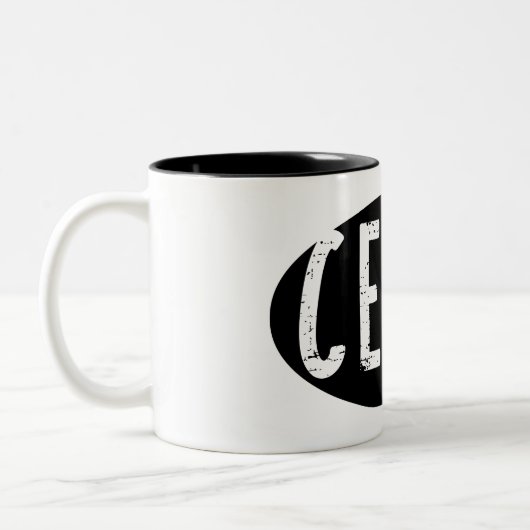 Cello Ovaal Ruw Tekst Tweekleurige Koffiemok (Links)